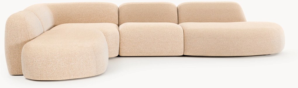 Sofá de canto modular XL em bouclé Wolke