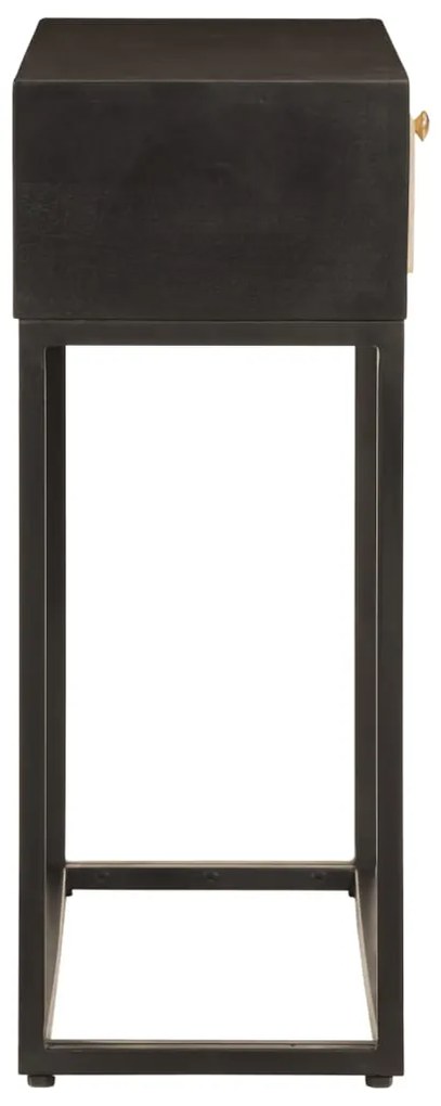 Mesa consola 90x30x76 cm mangueira maciça e ferro preto