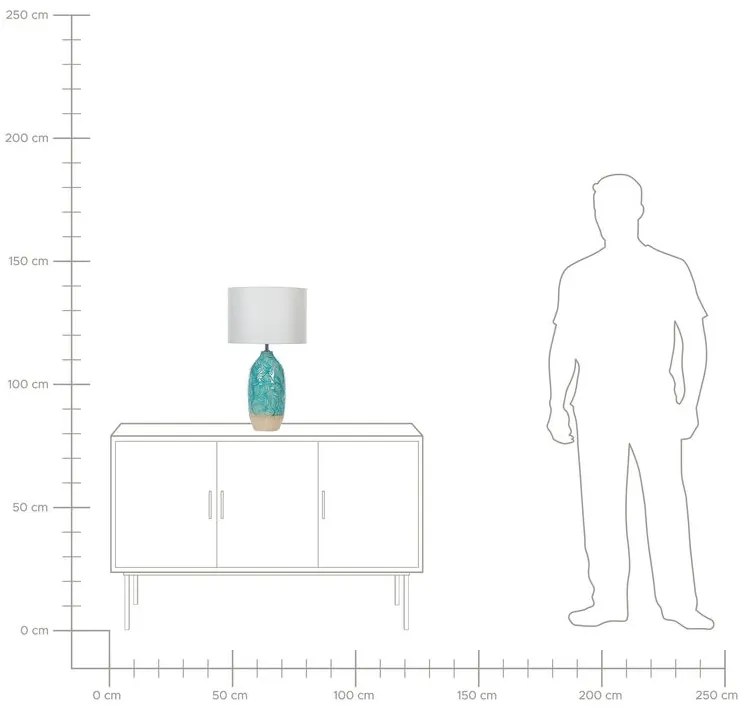 Candeeiro de mesa em cerâmica azul turquesa e branco 58 cm ATABA Beliani