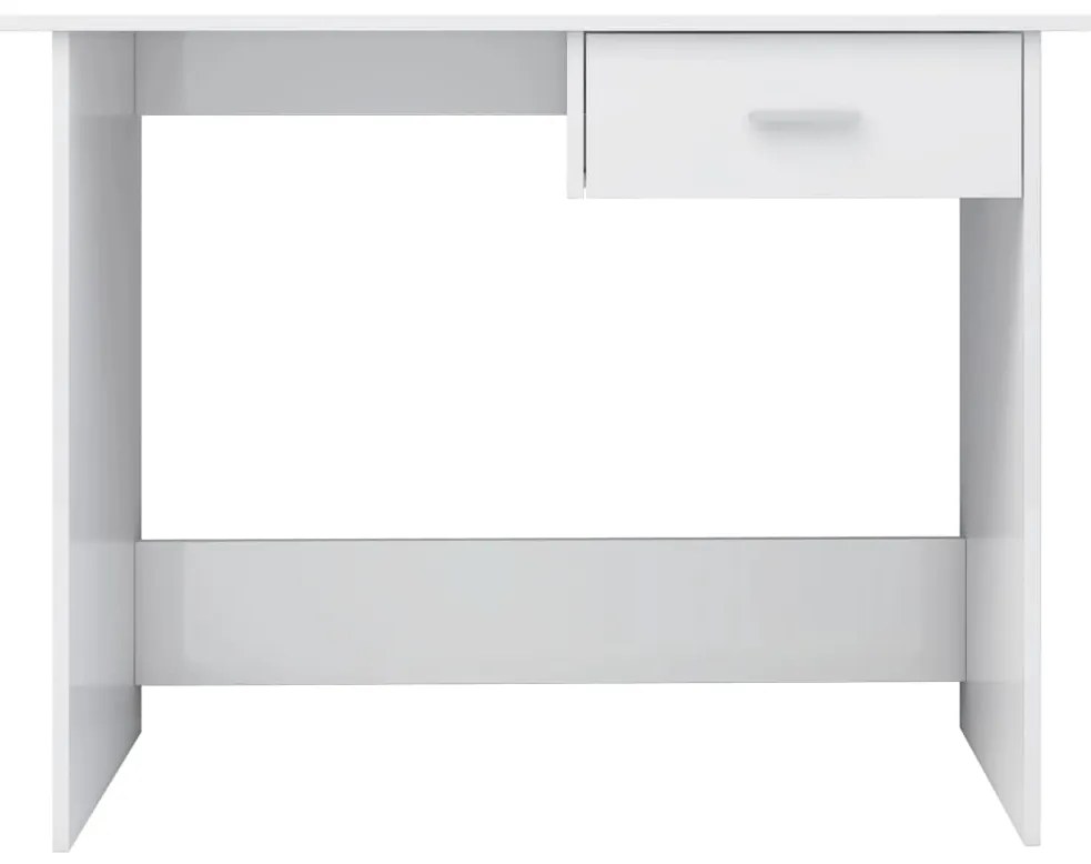 Secretária 100x50x76 cm contraplacado branco brilhante
