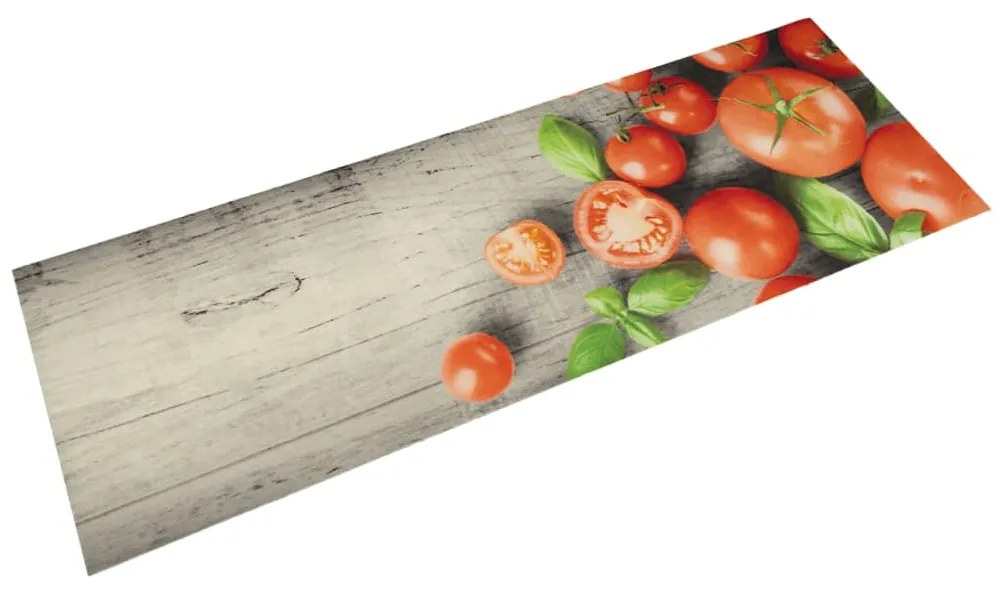 vidaXL Tapete de cozinha lavável 45x150 cm veludo padrão tomates
