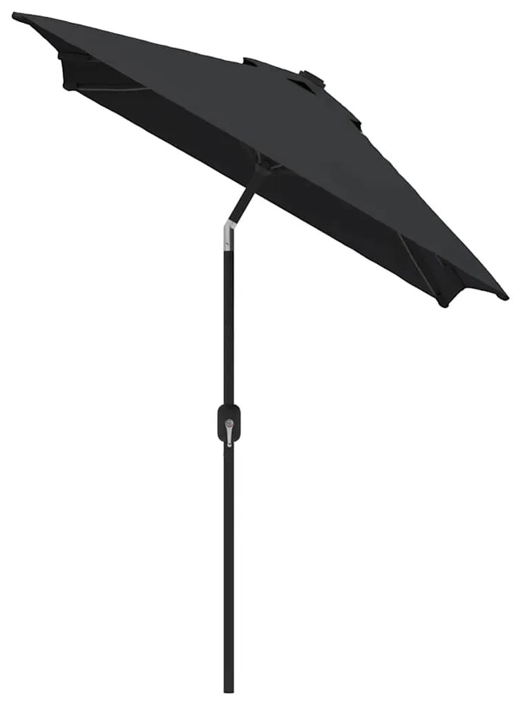 Guarda-sol de exterior c/ poste de metal 300x200 cm preto