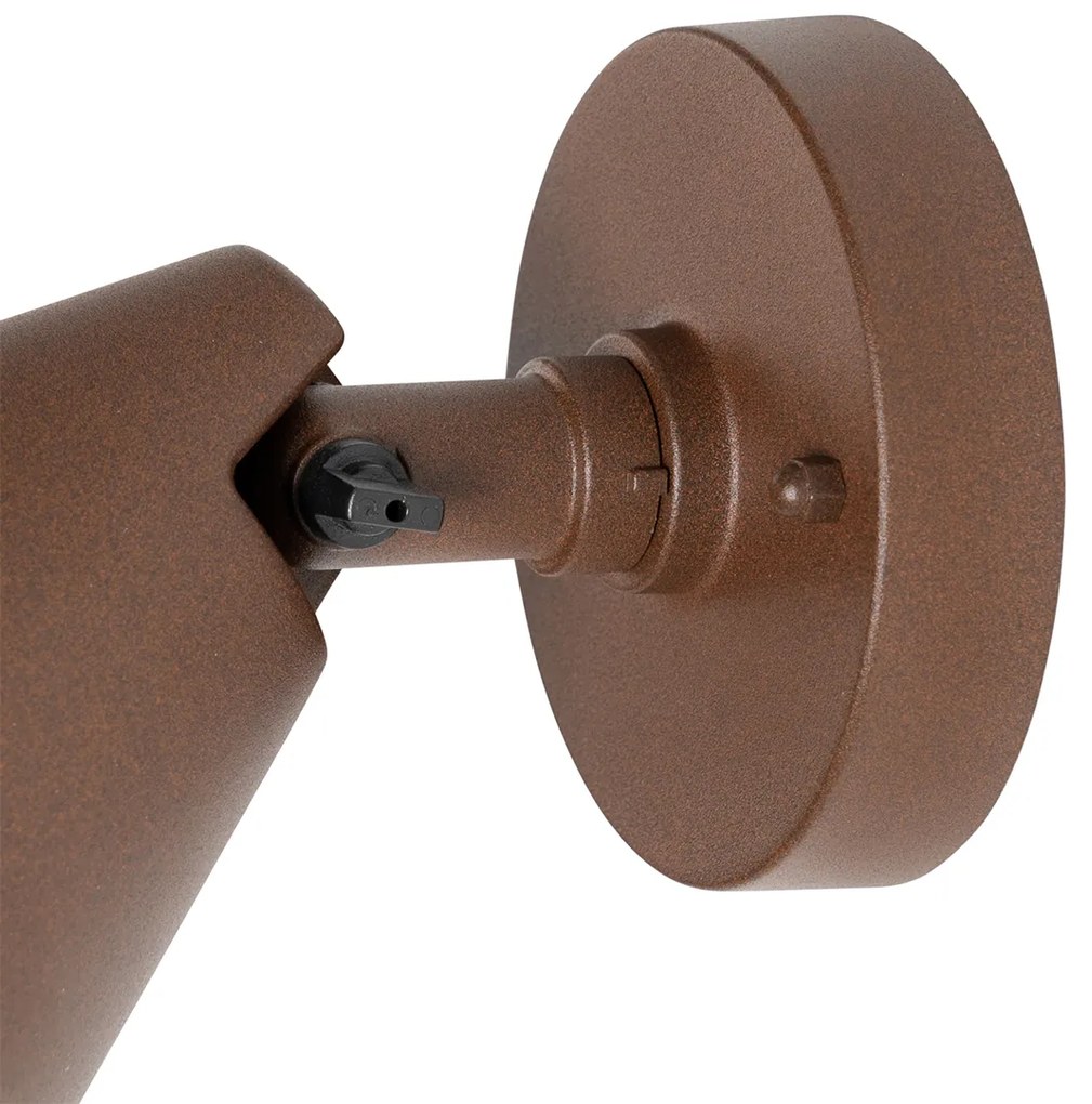 Candeeiro de parede exterior moderno castanho ferrugem IP44 ajustável - Ciara
