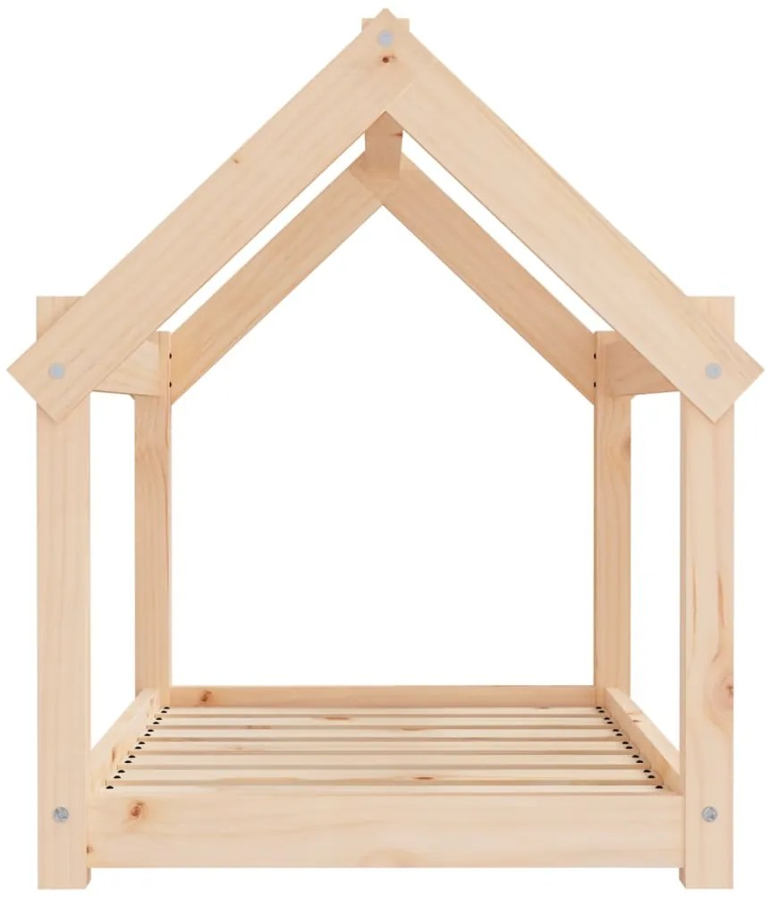 Cama para cães 81x60x70 cm madeira de pinho maciça