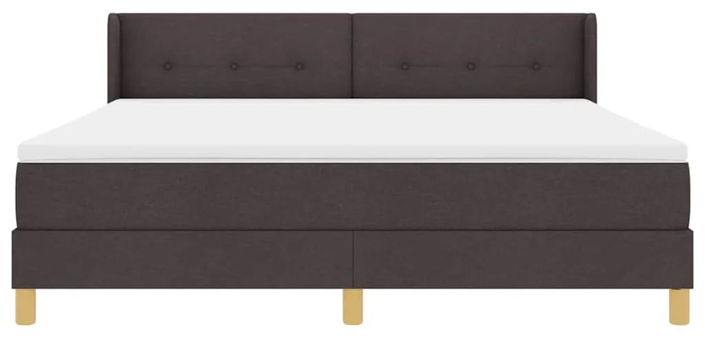Cama Box Marrom Escuro e Branco 180 x 200 cm Poliéster