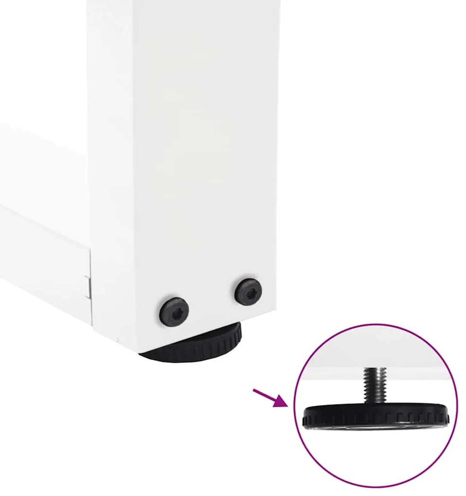 Pernas para mesa de jantar em V, 2 peças, branco, 80x(72-73,3) cm, aço