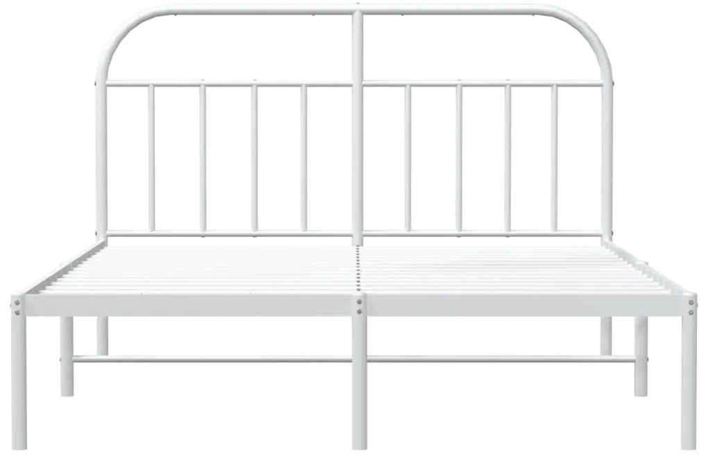 Estrutura de cama com cabeceira 140x200 cm metal branco