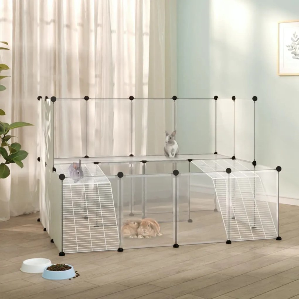 vidaXL Gaiola p/ animais pequenos 143x107x93 cm PP e aço transparente