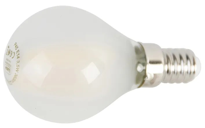 Conjunto de 4 lâmpadas LED E14 P45 mate 3,5W 360lm 2700K