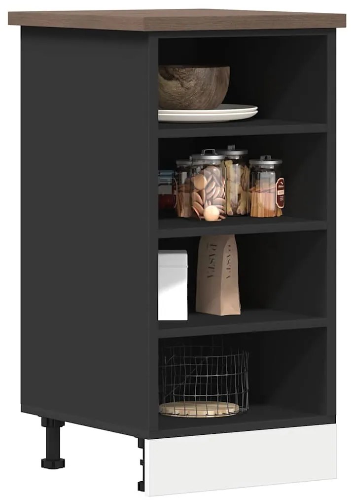 vidaXL Armário inferior “Riga” 40x44,5x81,5cm derivados madeira preto