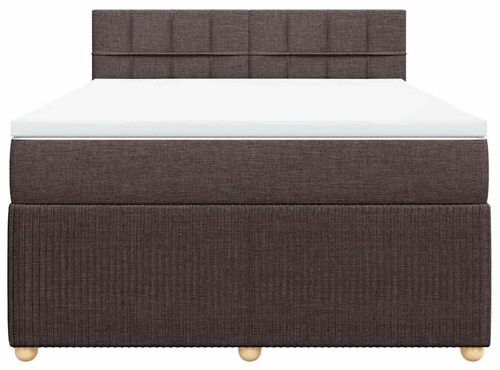 Cama com molas/colchão 140x200 cm tecido castanho-escuro