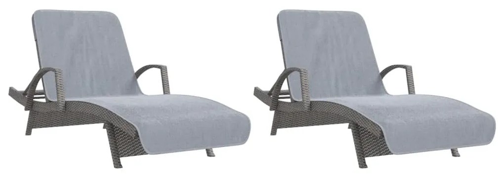 Toalhas de praia 2 pcs 75x200 cm tecido 400 GSM cinzento