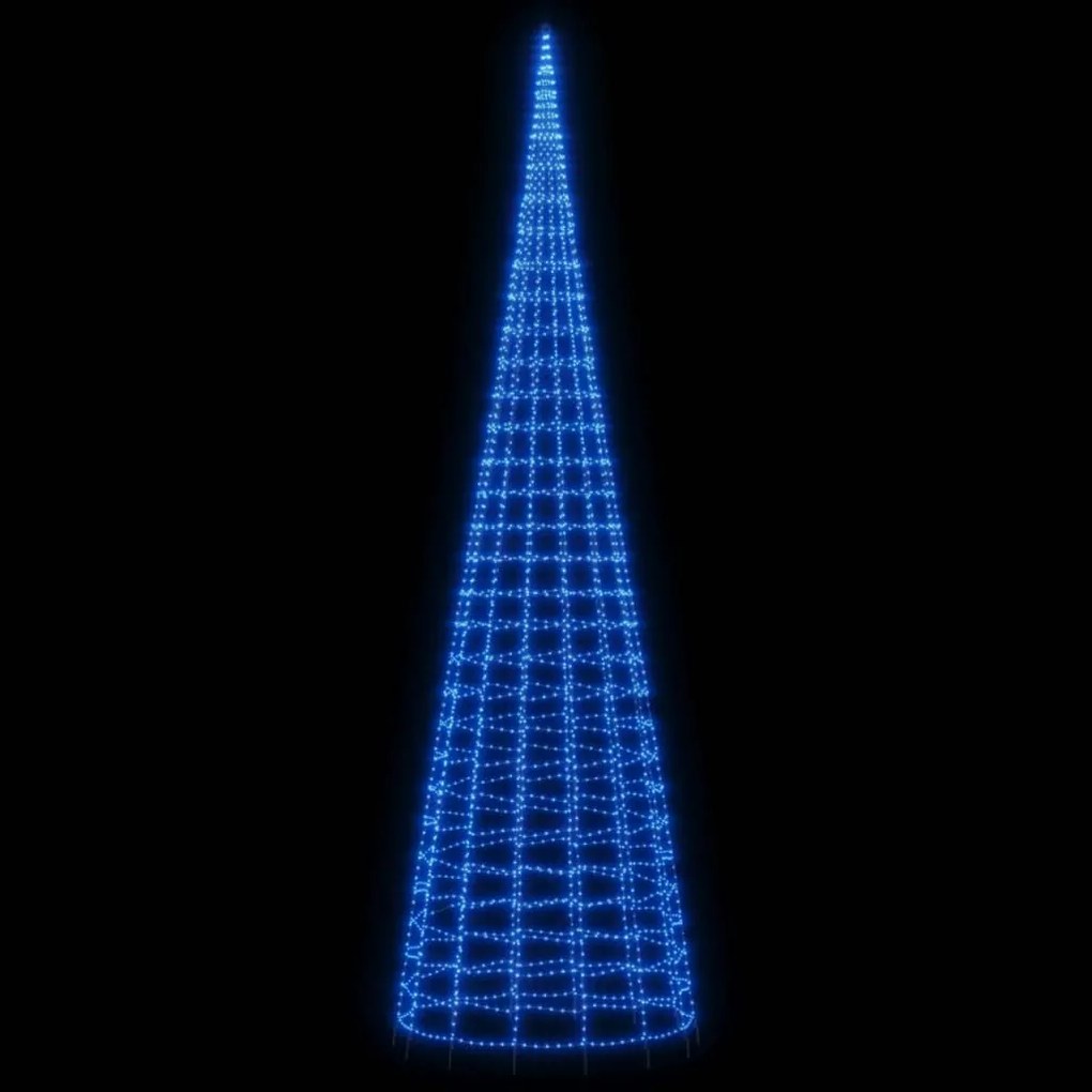 Árvore de Natal LED no mastro 3000 LEDs Azul 800 cm