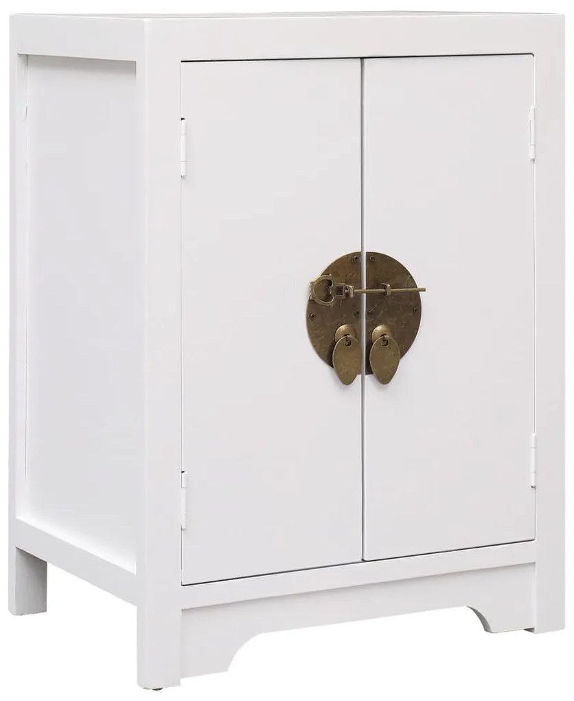 284073 vidaXL Mesa de cabeceira 38x28x52 cm madeira de paulownia branco