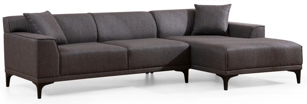 Sofá de Canto Petra – Antracite – 145 x 250 cm