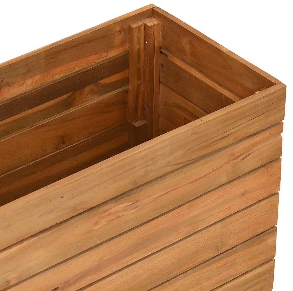 Vaso/floreira 100x40x72 cm madeira de teca reciclada e aço