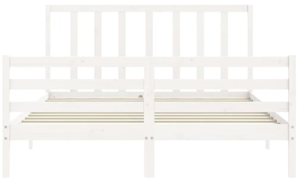 Cama sem colchão 160x200 cm madeira de pinho maciça branco