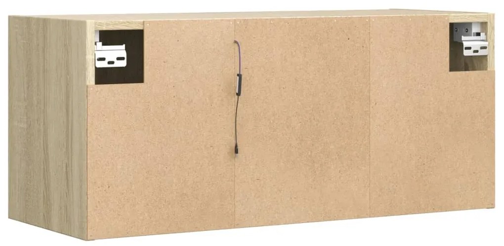 Móvel de parede p/ TV c/ luzes LED 80x31x35 cm carvalho sonoma
