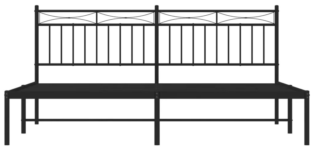 Estrutura de cama em metal com cabeceira 180x200 cm preto