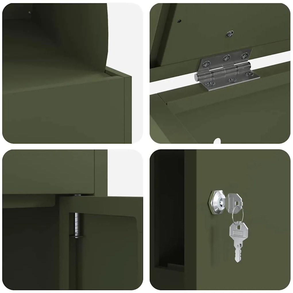 Caixa para entrega de pacotes Verde-oliva 44 x 35 x 59 cm Aço