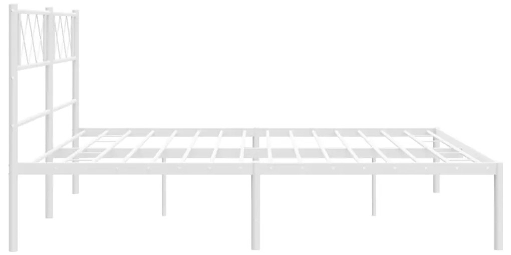 Estrutura de cama com cabeceira 200x200 cm metal branco