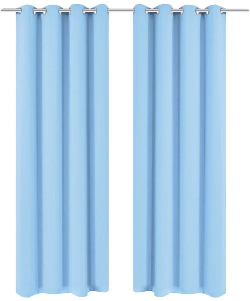 132208 vidaXL Cortinas blackout 2 pcs com ilhós de metal 135x245 cm turquesa