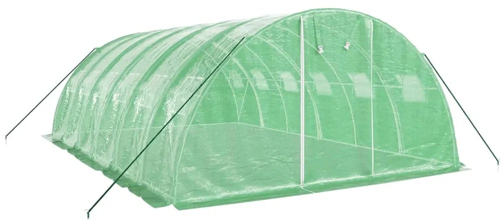 Estufa com estrutura de aço 24 m² 6x4x2 m verde