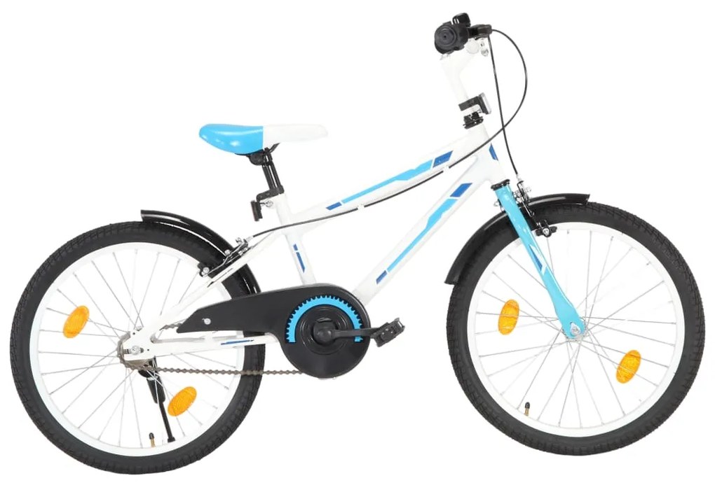 vidaXL Bicicleta de criança roda 20" azul e branco