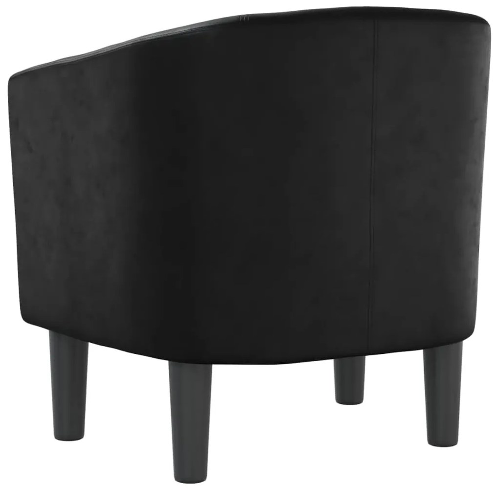 Poltrona em couro artificial preto