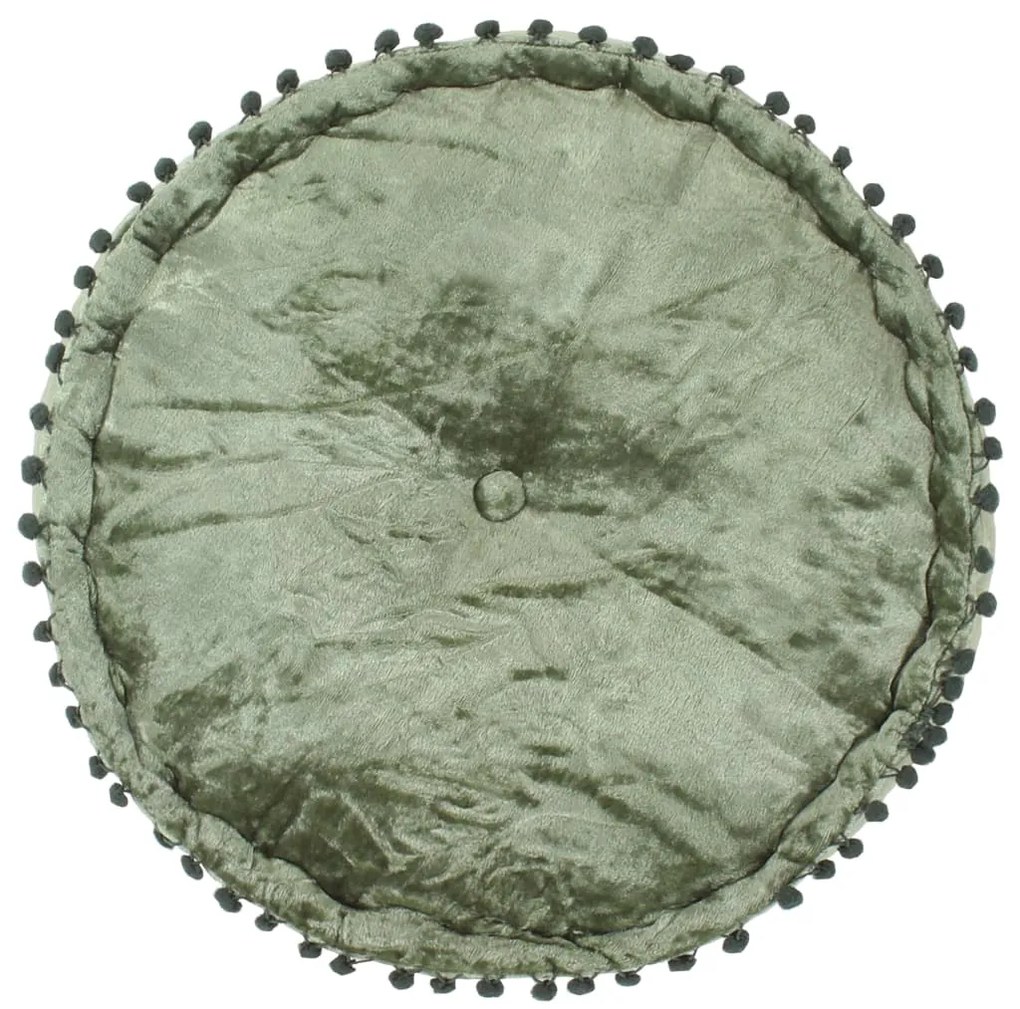 Pufe redondo 40x20 cm veludo verde
