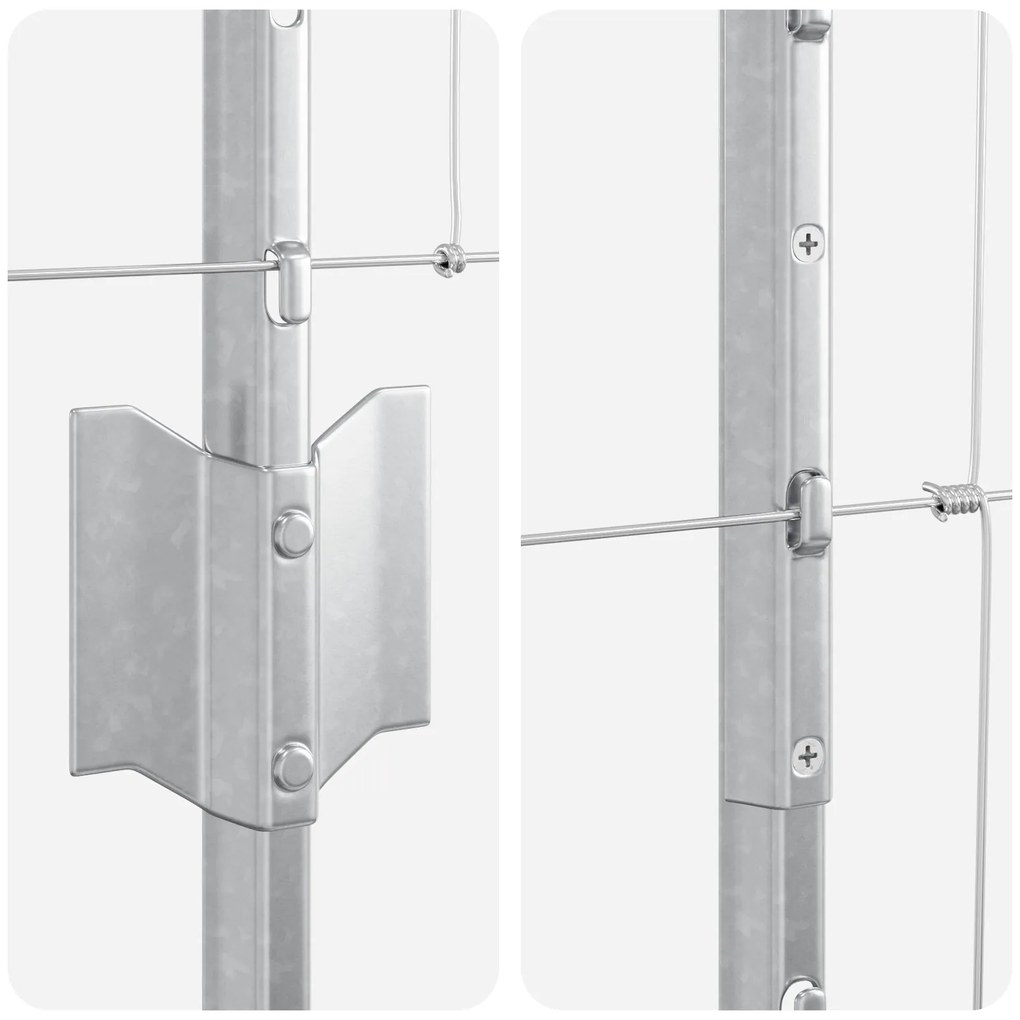 Postes de Cerca vidaXL 22 pcs U-Channel 120 cm Aço Galvanizado, Cerca