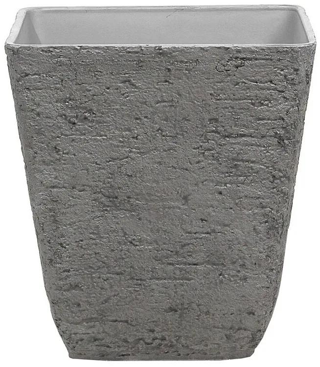 Vaso para plantas em pedra cinzenta 49 x 49 x 53 cm DELOS Beliani