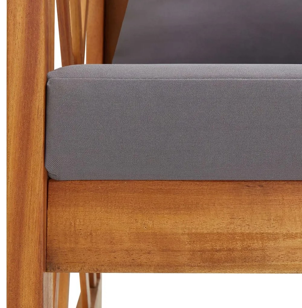 3 pcs conjunto lounge de jardim c/ almofadões acácia maciça
