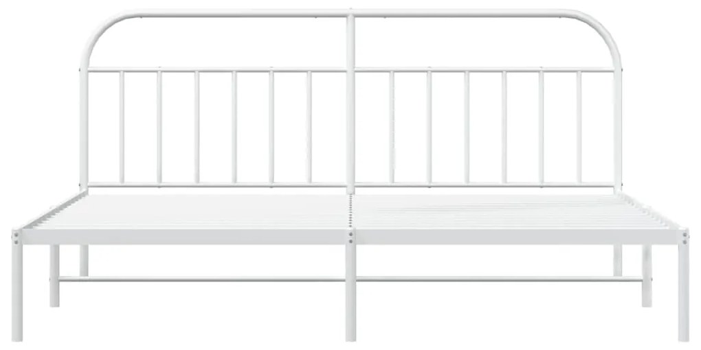 Estrutura de cama com cabeceira 193x203 cm metal branco