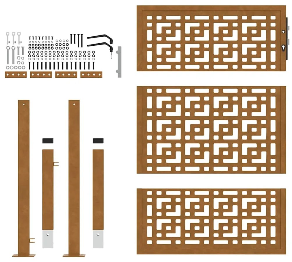 Portão de jardim 105x130 cm design cruzado de aço resistente