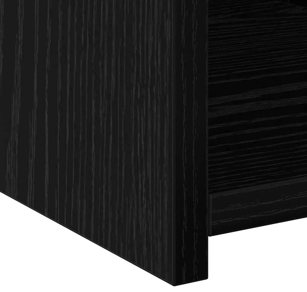 Highboard Preto Carvalho 30x42,5x185 cm Madeira de engenharia