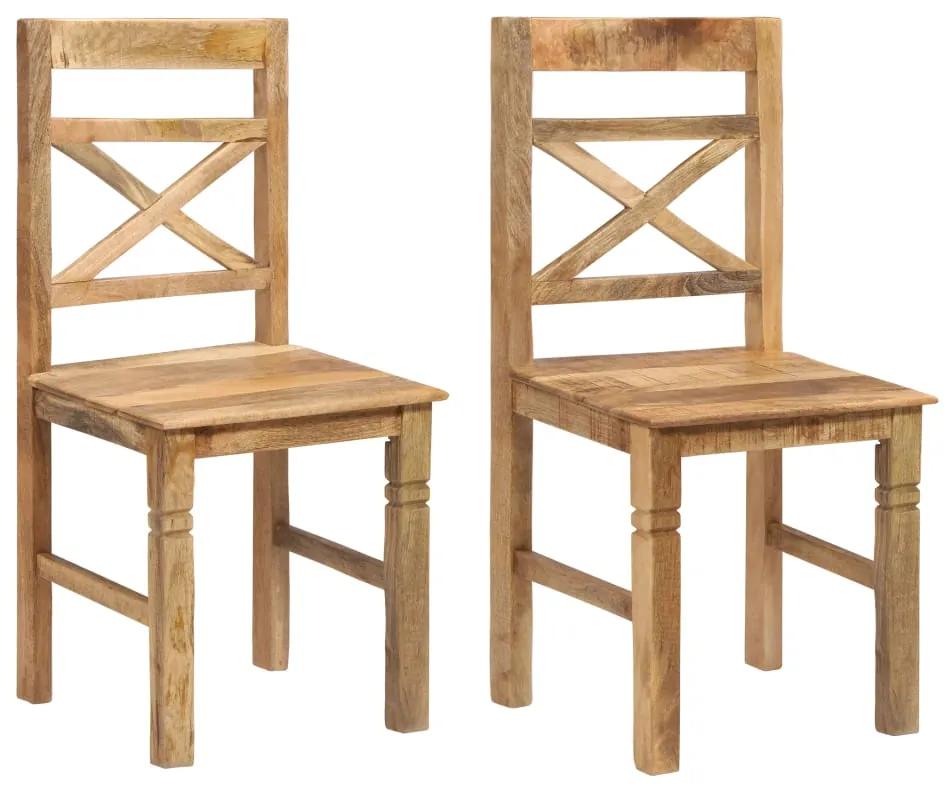 246708 vidaXL Cadeiras de jantar 2 pcs madeira de mangueira maciça