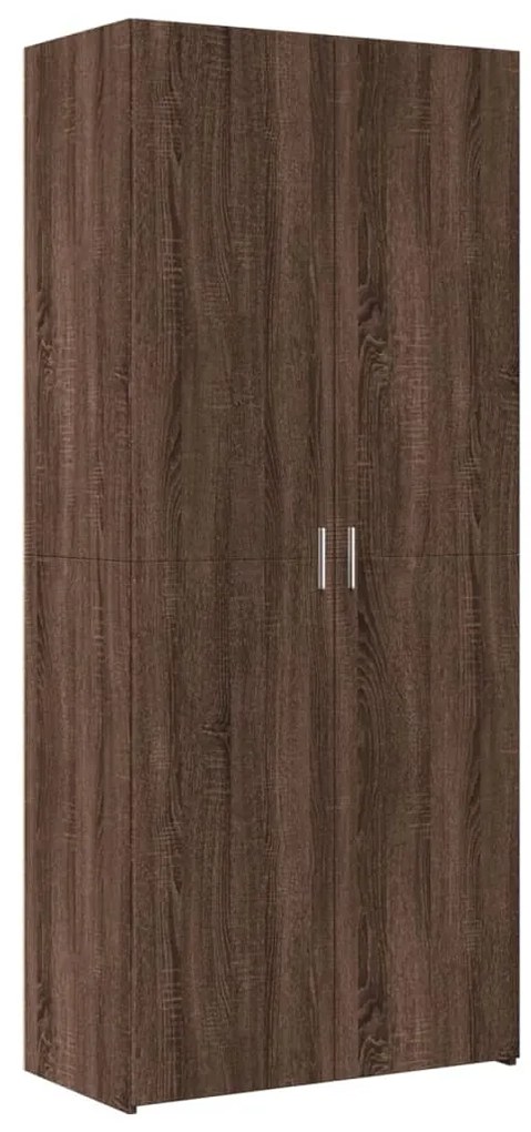 Armário alto 80x42,5x249 cm deriv. de madeira carvalho castanho