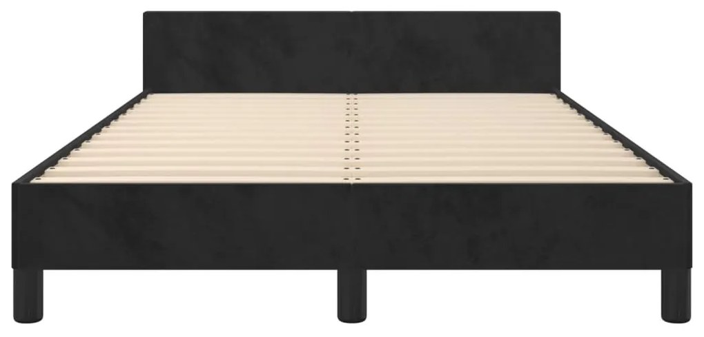 Estrutura de cama sem colchão 120x190 cm Veludo preto