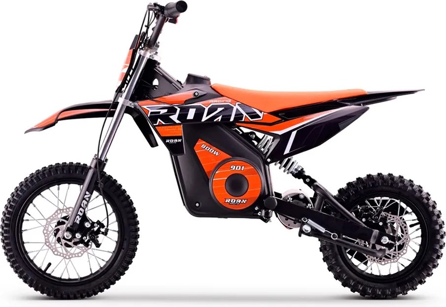 Mini moto elétrica para crianças 800W ROAN 901 36V 12/10" velocidade máxima de até 25 km/h Com Limitador Laranja