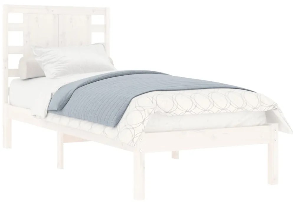 Estrutura cama pequena solteiro 75x190 cm madeira maciça branco