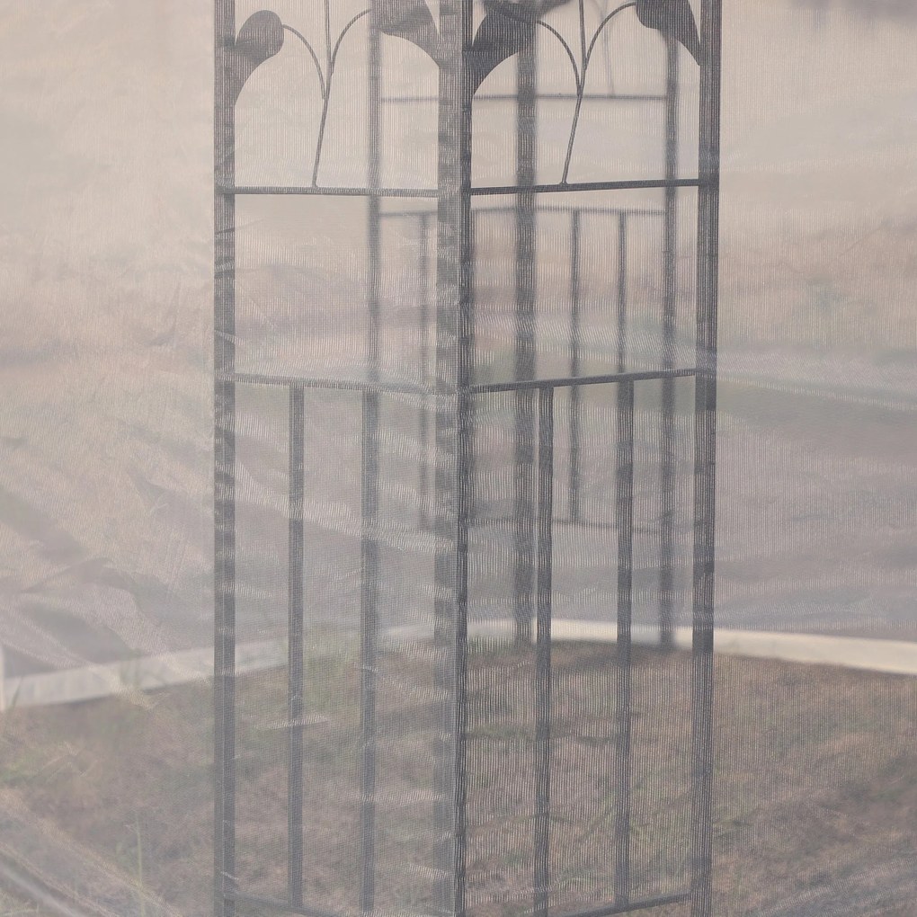 Pérgola de Jardim 300x300x280 cm Pérgola de Exterior com Teto Duplo Mo