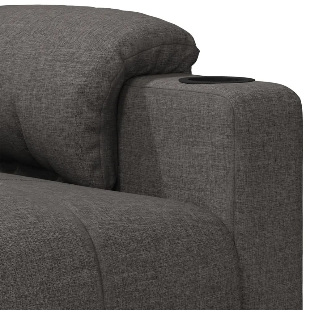 Poltrona de massagens tecido cinzento-escuro