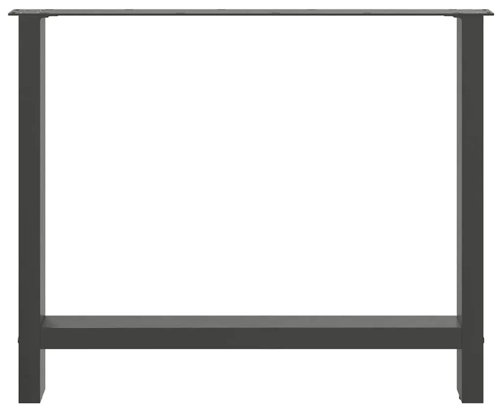 Pés para mesa de jantar antracite 2 peças 100x(72-73) cm aço