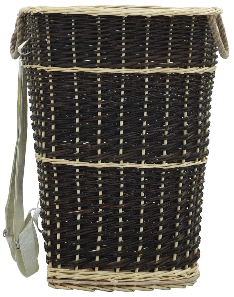 Mochila para lenha com alças 57x51x69 cm salgueiro natural