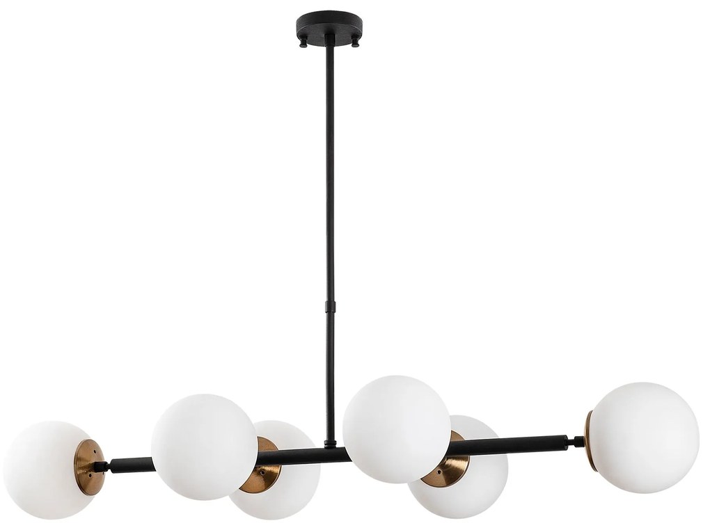 Candeeiro de Teto Fazli – Preto Antigo Creme – 110 x 40 x 35-66 cm