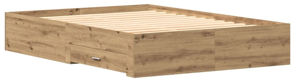 Estrutura de Cama com Gavetas Carvalho Artesanal Madeira Derivada