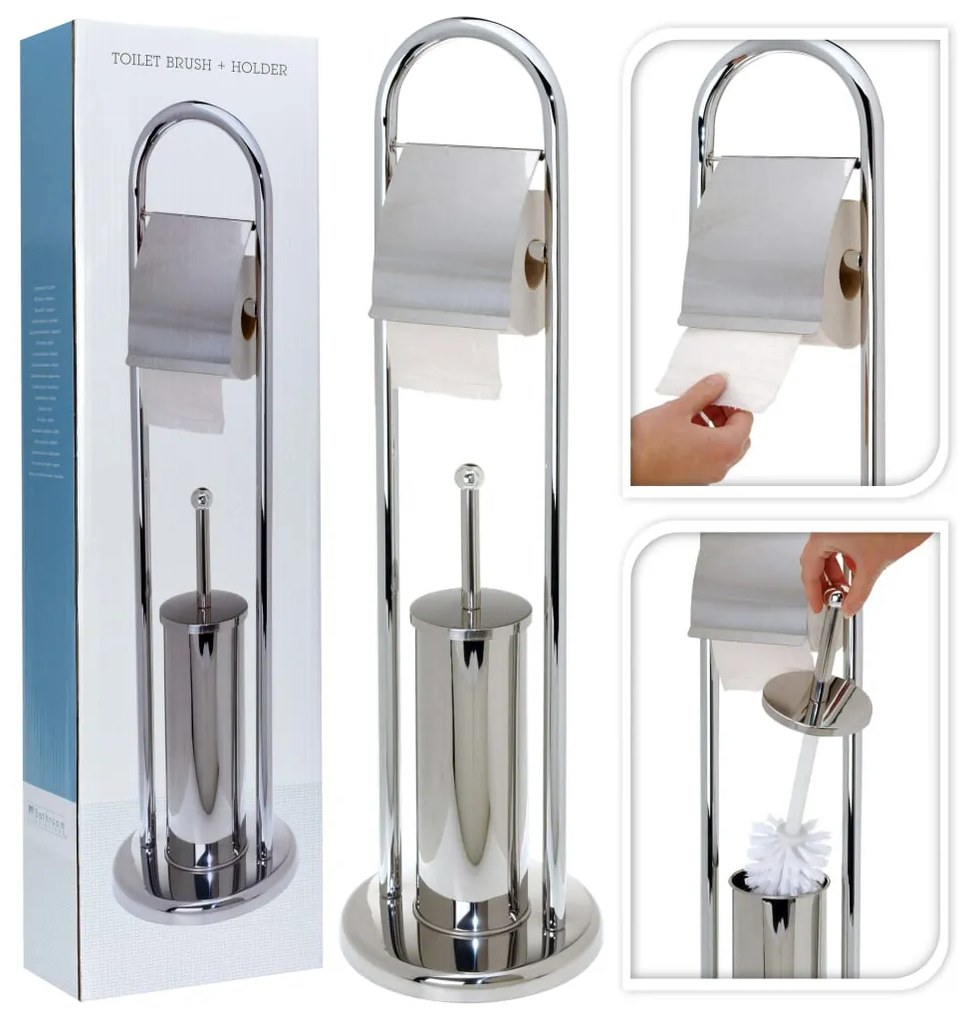 424363 Bathroom Solutions Suporte de papel/piaçaba aço inoxidável prateado