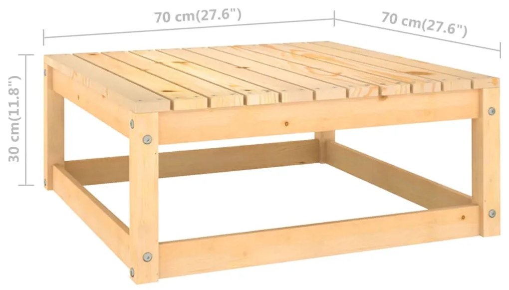 6 pcs conjunto lounge de jardim com almofadões pinho maciço