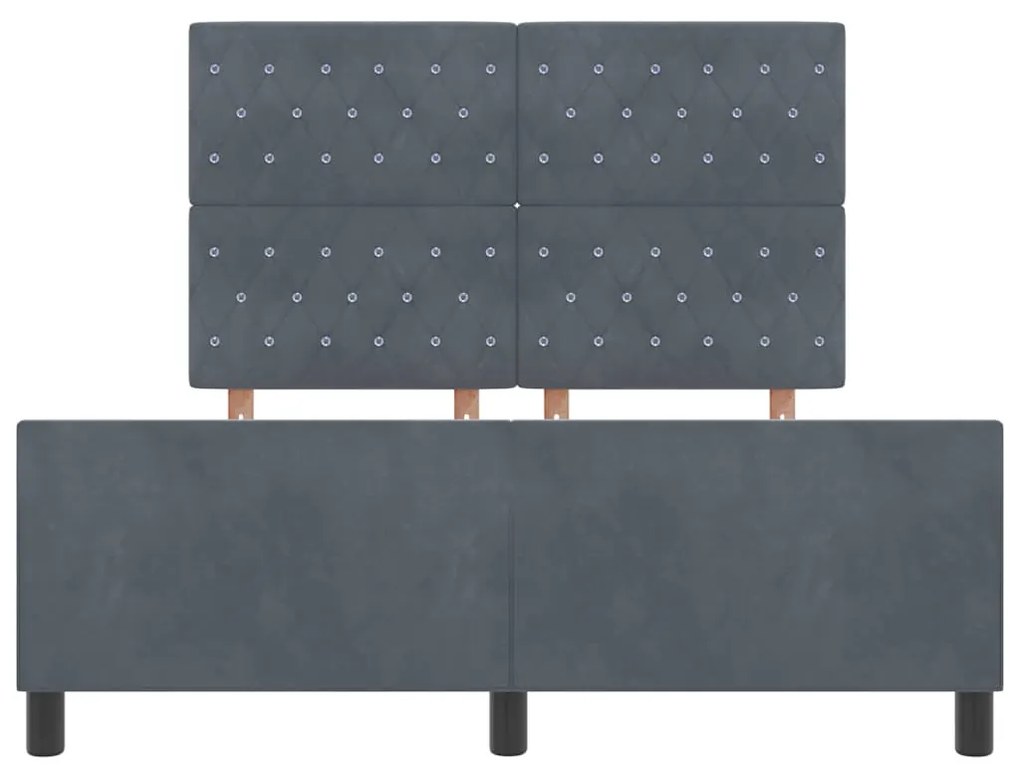 Cama vidaXL Cinza Escuro 140x200 cm Veludo
